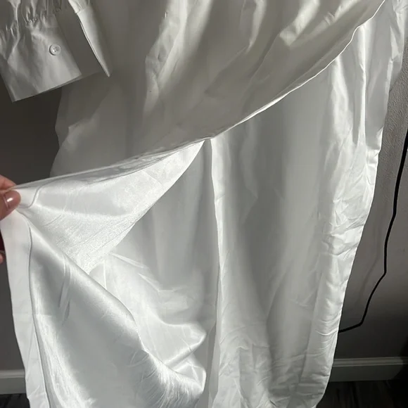 Plus White Poplin Midi Shirt Dress - Picture 5 of 6